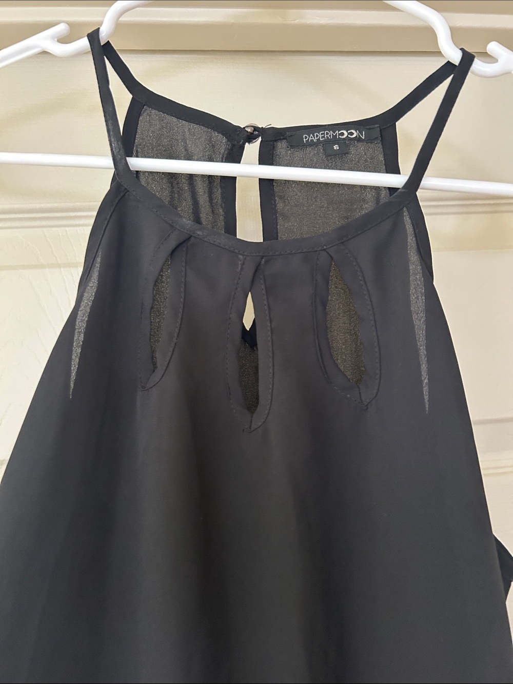 Papermoon Black Teardrop Cutout Top